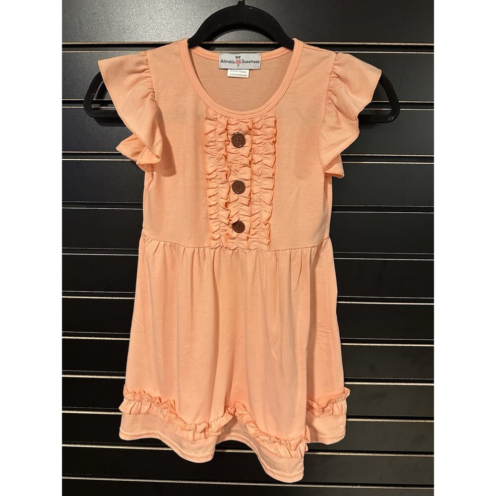 NWOT Adorable Sweetness Girls Peach Dress Size 6